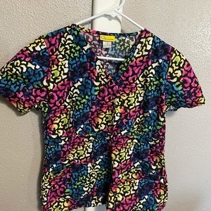 Wonderwink size small multicolored scrub top